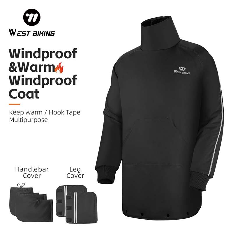 Cycling Commute Jacket - WEST BIKING Wiatroodporny płaszcz rowerowy, gruby,